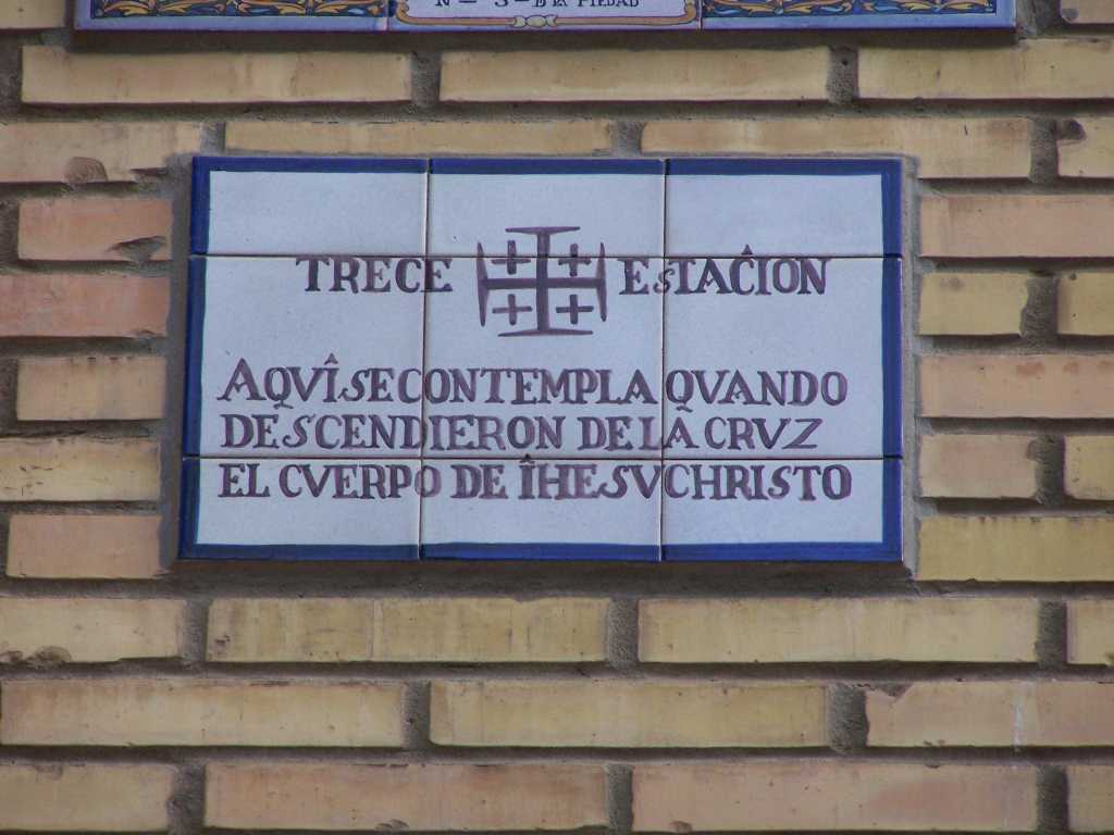 Placa de la 13 estacin 
